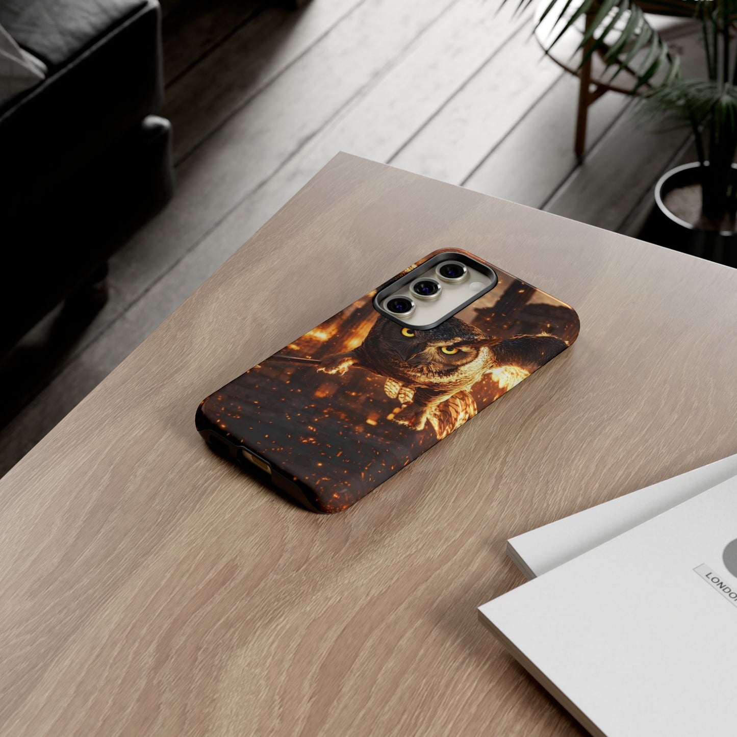 Owl in Flames Phone Case