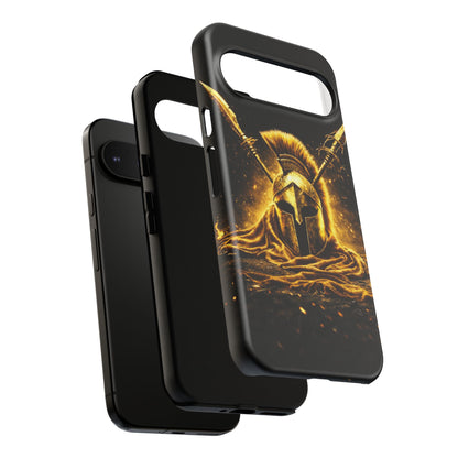 Spartan Helmet Gold Phone Case - Tough Warrior Armor Phone Cover