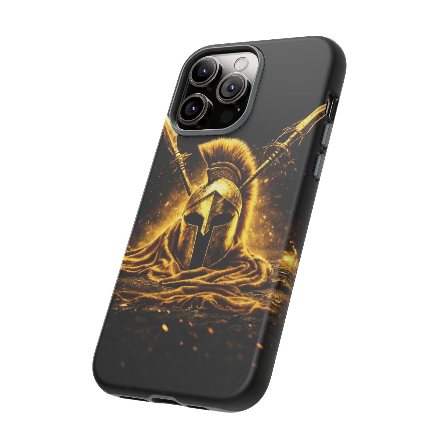 Spartan Helmet Gold Phone Case - Tough Warrior Armor Phone Cover