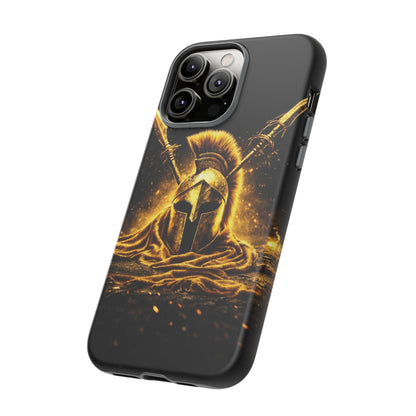 Spartan Helmet Gold Phone Case - Tough Warrior Armor Phone Cover