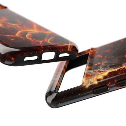 Fire Lion Phone Case — Fierce Flaming Lion Armor for Smartphones