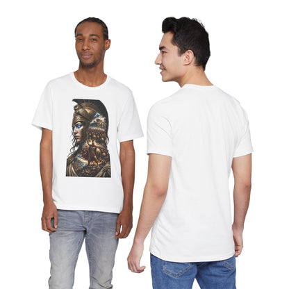 Spartan Warrior Graphic Tee — Mythic Helmet Portrait T‑Shirt