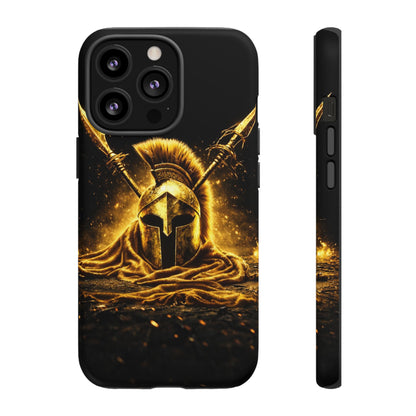 Spartan Helmet Gold Phone Case - Tough Warrior Armor Phone Cover