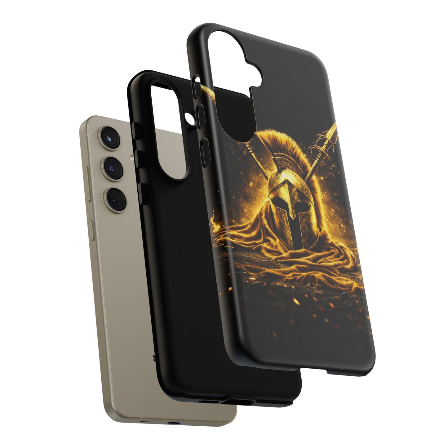 Spartan Helmet Gold Phone Case - Tough Warrior Armor Phone Cover