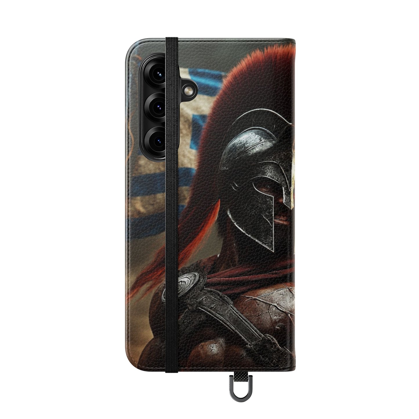 Spartan pride Flip Phone Case - Leather Wallet Flip Case with Greek Flag Design