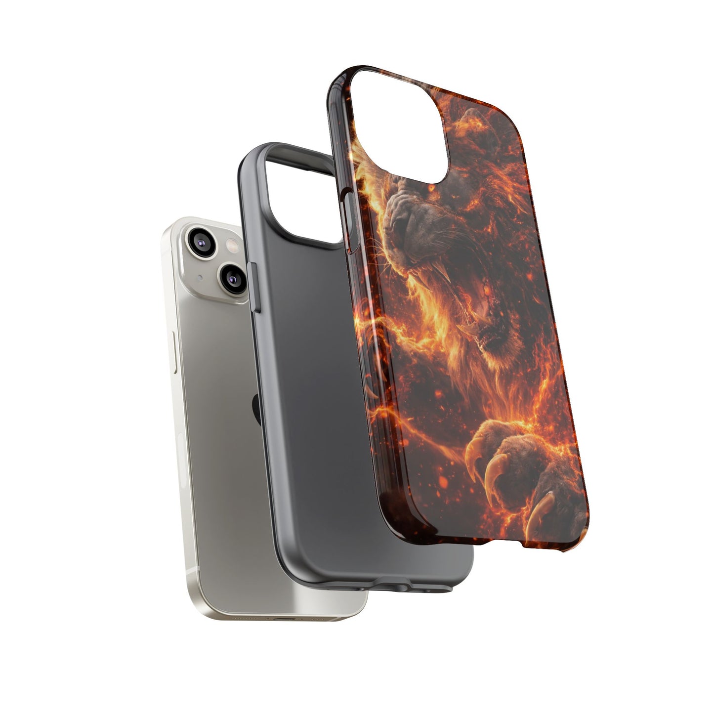 Fire Lion Phone Case — Fierce Flaming Lion Armor for Smartphones