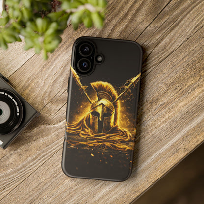 Spartan Helmet Gold Phone Case - Tough Warrior Armor Phone Cover