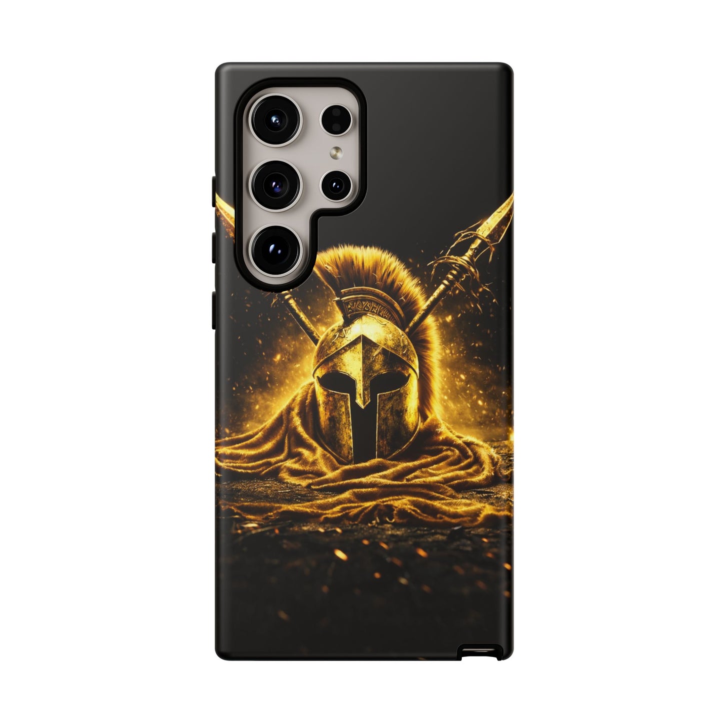 Spartan Helmet Gold Phone Case - Tough Warrior Armor Phone Cover