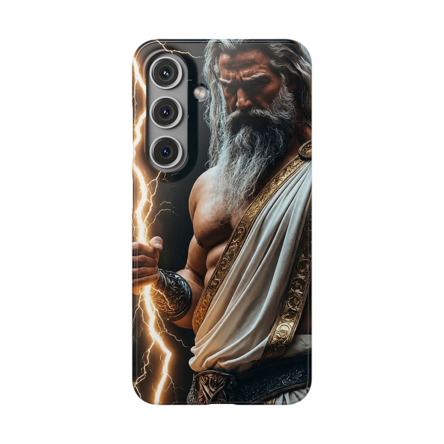 Zeus Lightning Phone Case — Mythic God Portrait Snap Case
