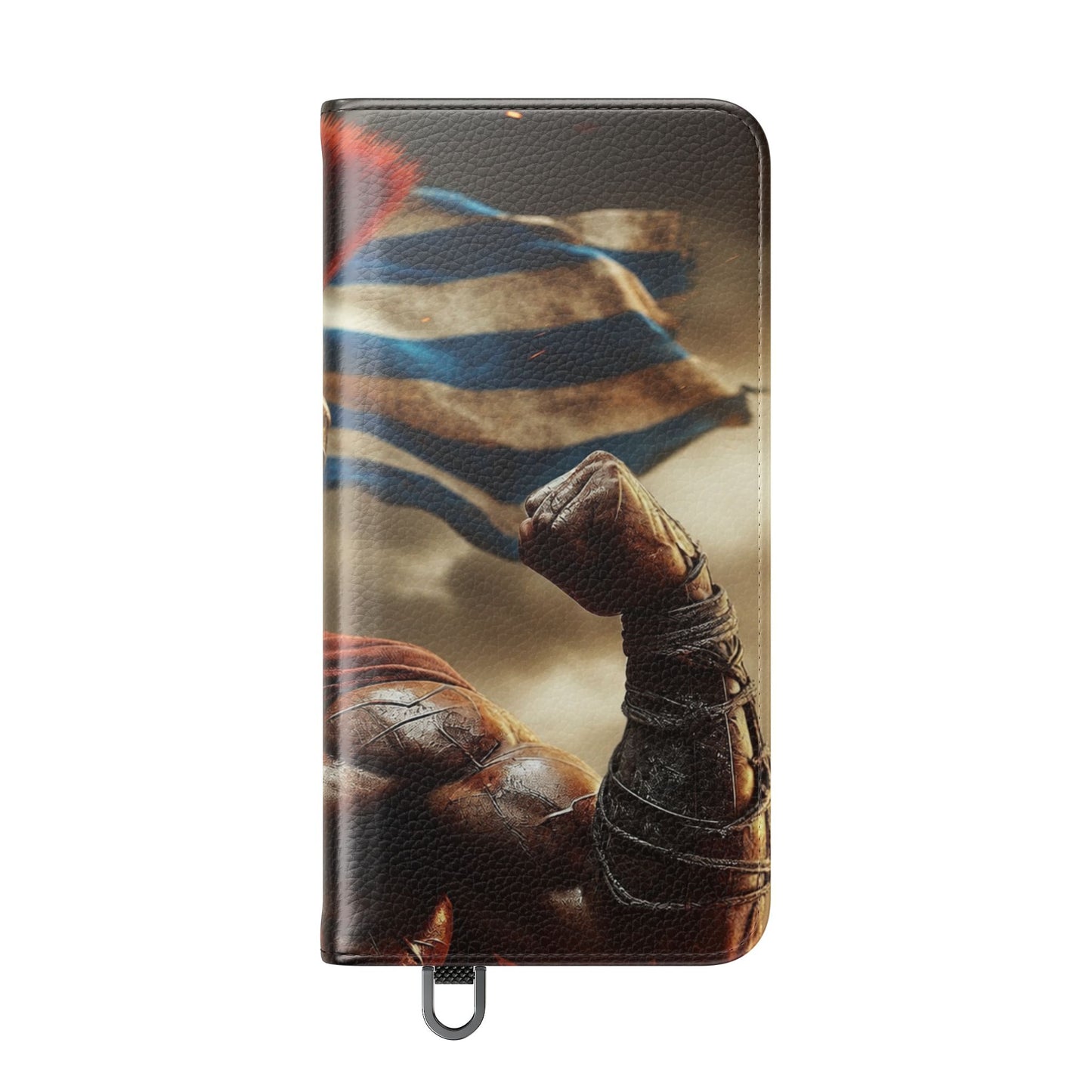 Spartan pride Flip Phone Case - Leather Wallet Flip Case with Greek Flag Design