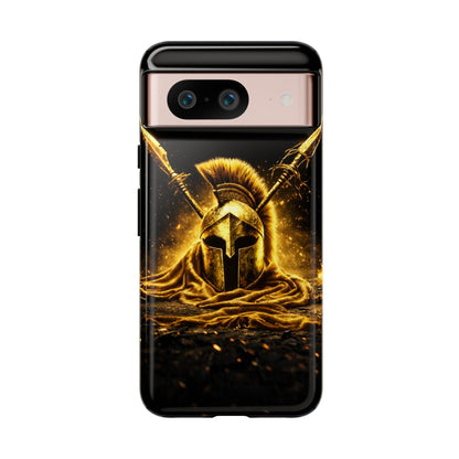 Spartan Helmet Gold Phone Case - Tough Warrior Armor Phone Cover