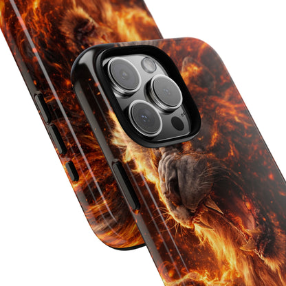 Fire Lion Phone Case — Fierce Flaming Lion Armor for Smartphones