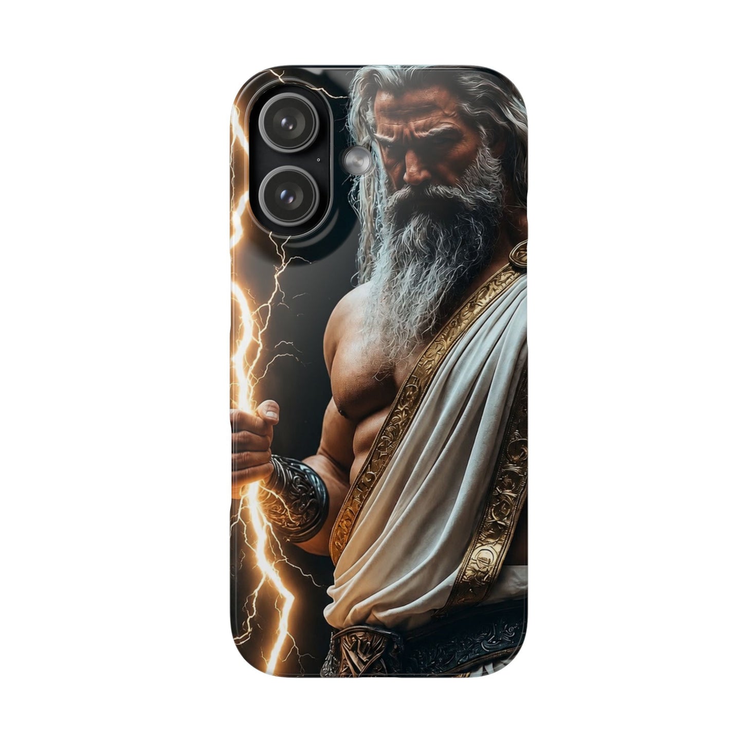 Zeus Lightning Phone Case — Mythic God Portrait Snap Case