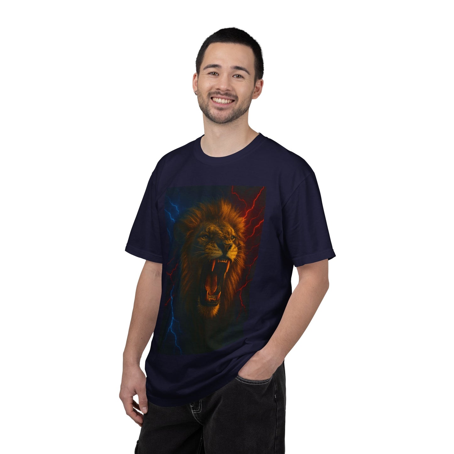 Roaring Lion Graphic T-Shirt — Electric Neon Mane Tee