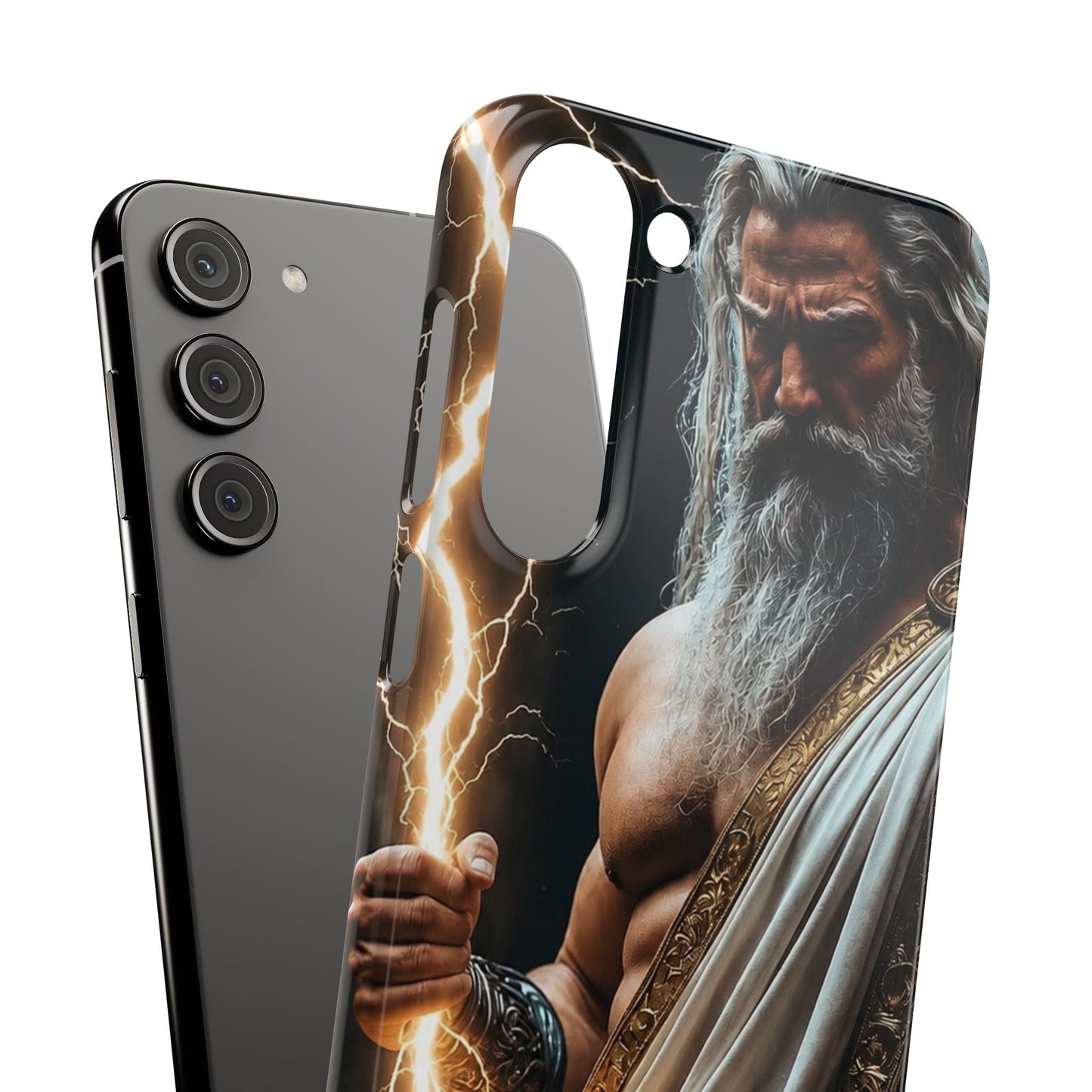 Zeus Lightning Phone Case — Mythic God Portrait Snap Case