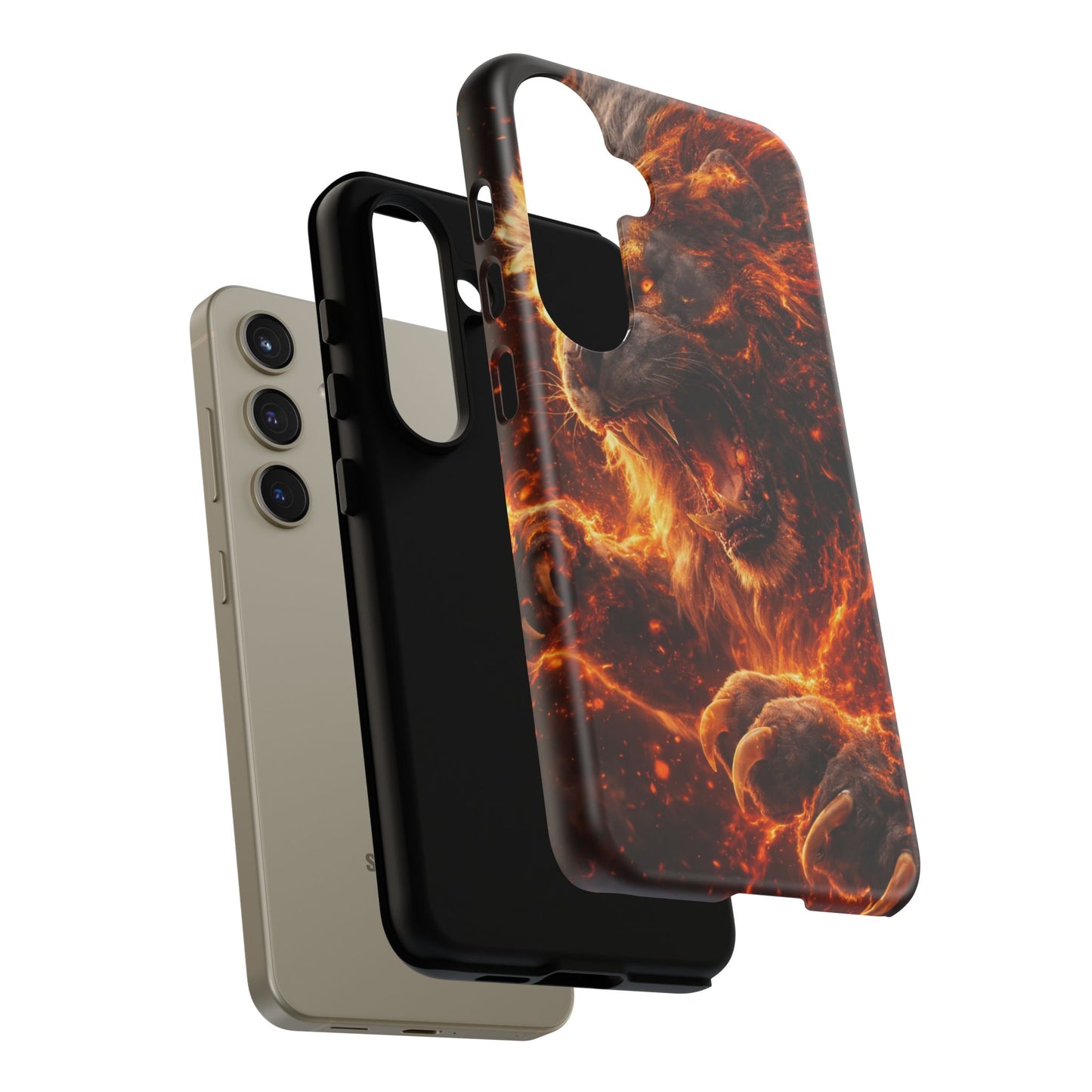 Fire Lion Phone Case — Fierce Flaming Lion Armor for Smartphones