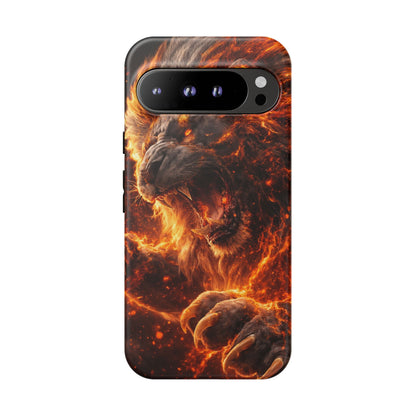 Fire Lion Phone Case — Fierce Flaming Lion Armor for Smartphones