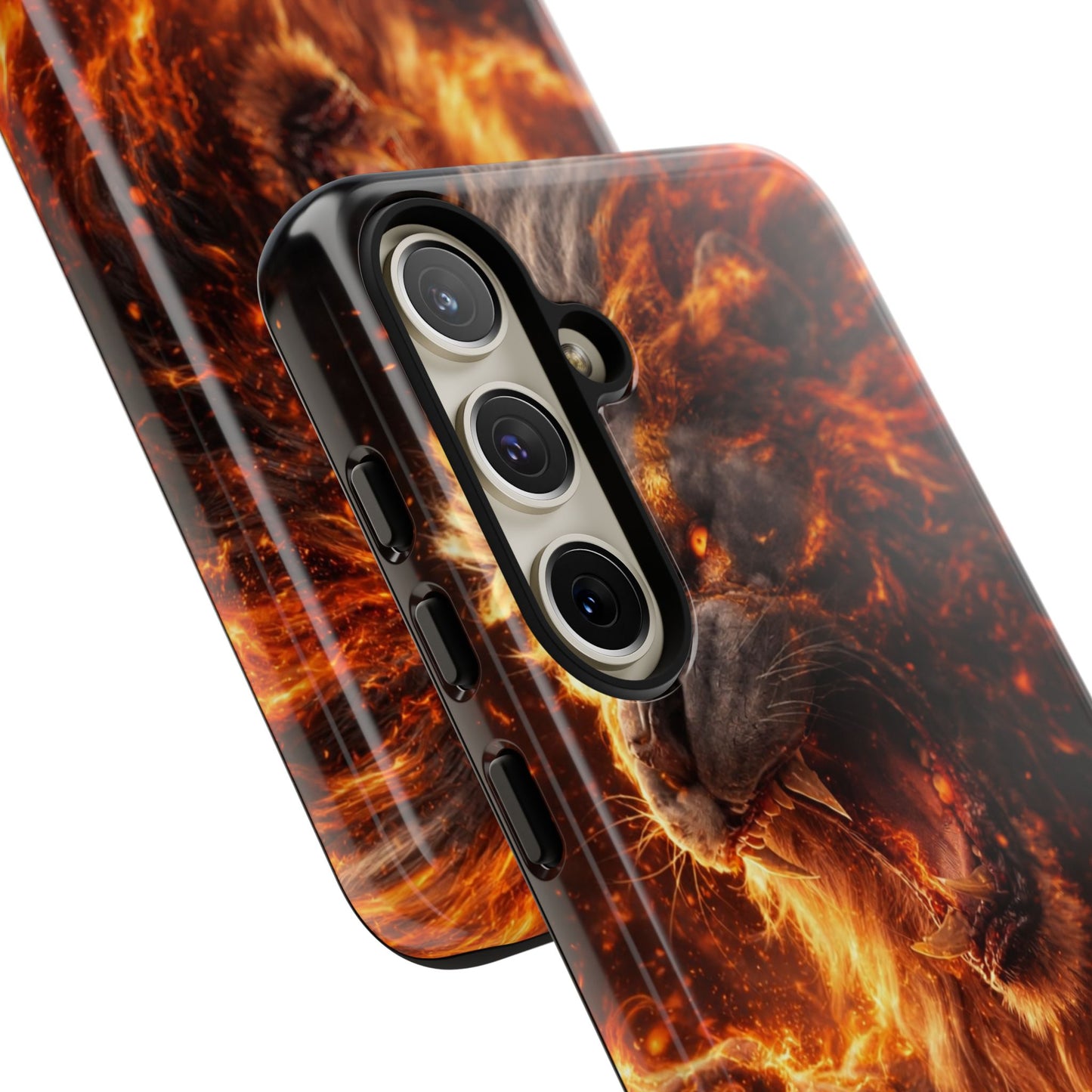 Fire Lion Phone Case — Fierce Flaming Lion Armor for Smartphones