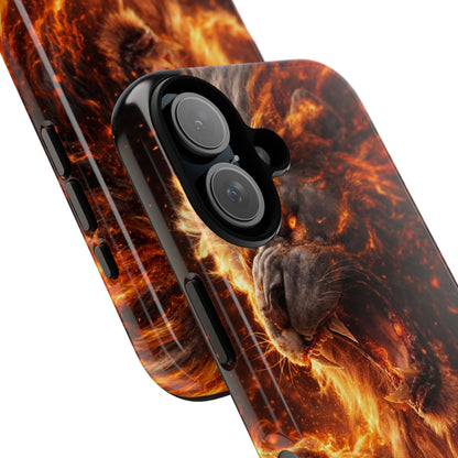 Fire Lion Phone Case — Fierce Flaming Lion Armor for Smartphones