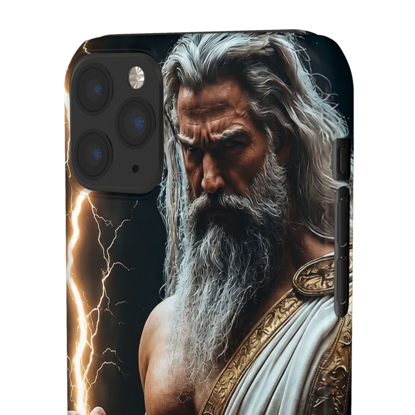 Zeus Lightning Phone Case — Mythic God Portrait Snap Case