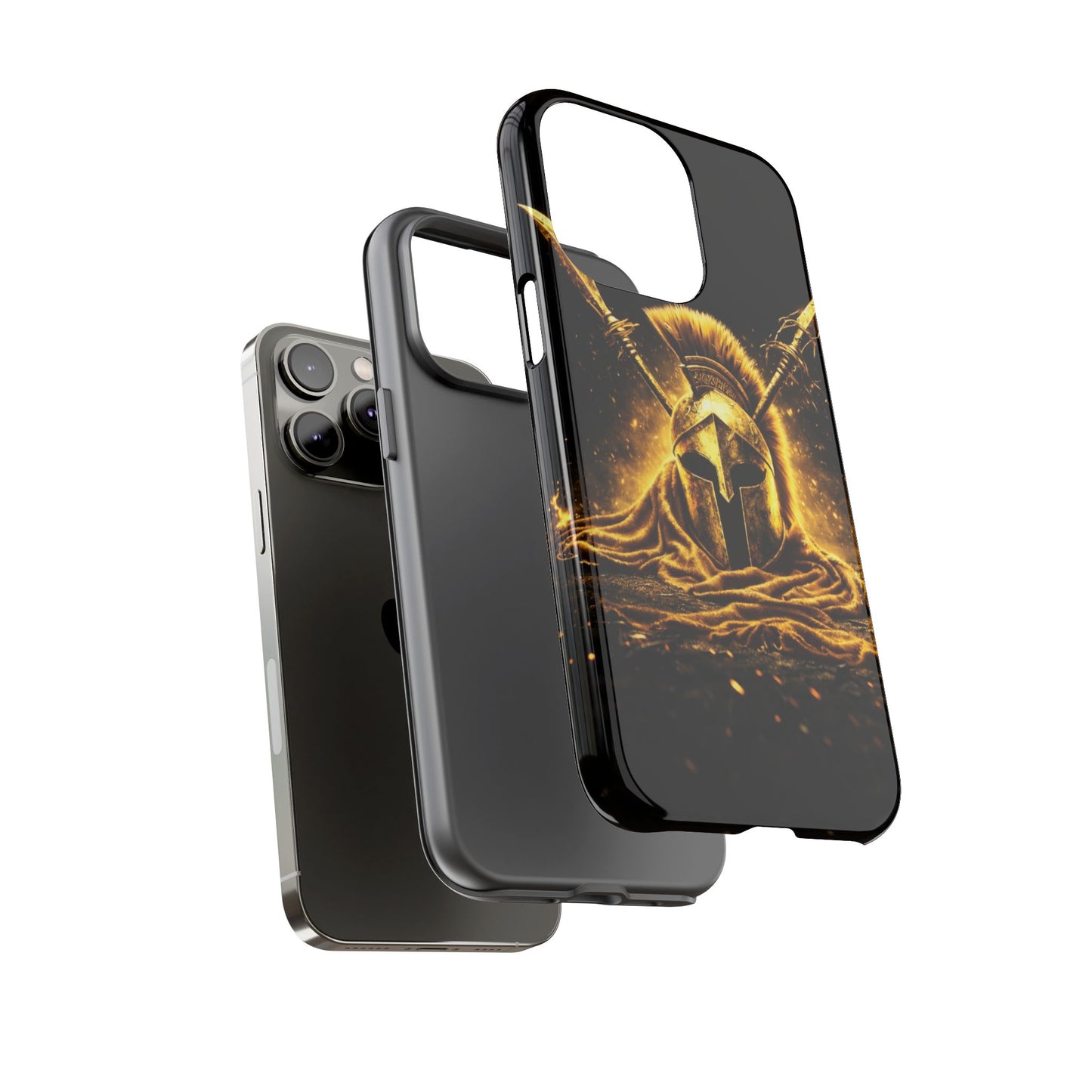 Spartan Helmet Gold Phone Case - Tough Warrior Armor Phone Cover
