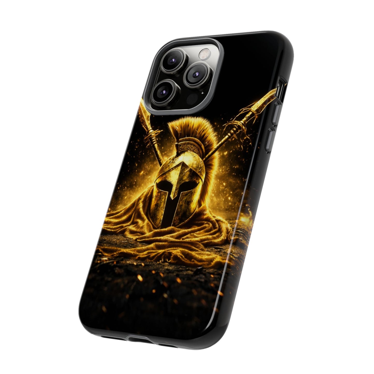 Spartan Helmet Gold Phone Case - Tough Warrior Armor Phone Cover