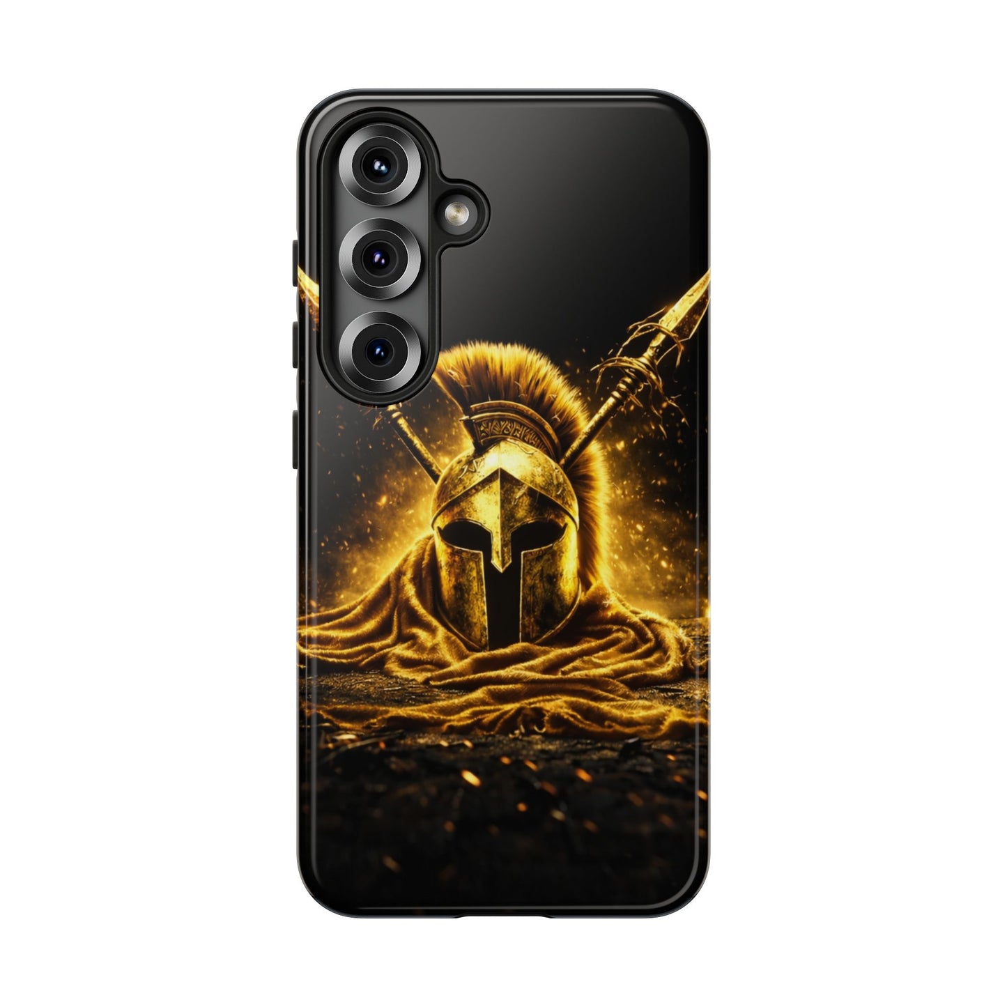 Spartan Helmet Gold Phone Case - Tough Warrior Armor Phone Cover