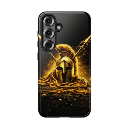 Spartan Helmet Gold Phone Case - Tough Warrior Armor Phone Cover