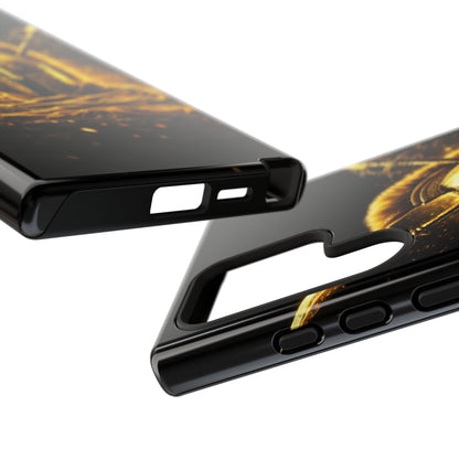 Spartan Helmet Gold Phone Case - Tough Warrior Armor Phone Cover