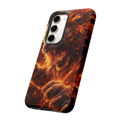 Fire Lion Phone Case — Fierce Flaming Lion Armor for Smartphones
