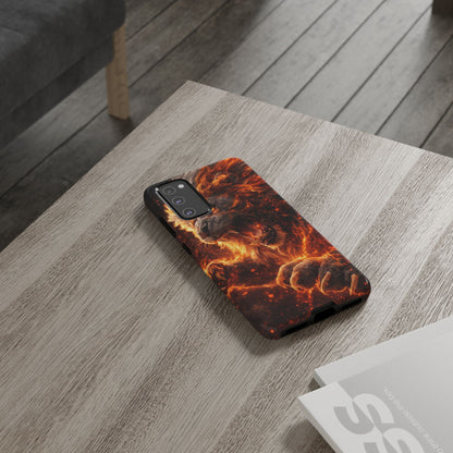 Fire Lion Phone Case — Fierce Flaming Lion Armor for Smartphones