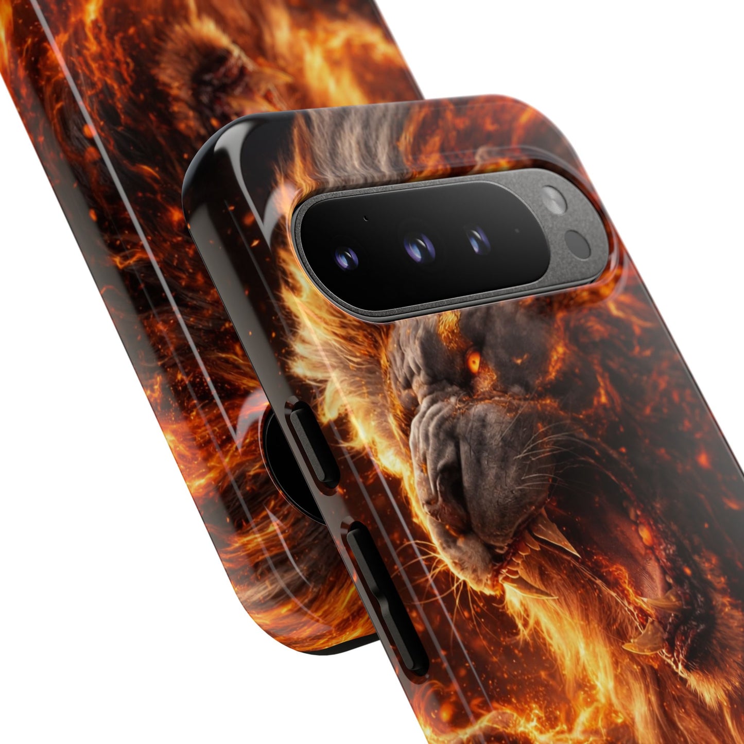 Fire Lion Phone Case — Fierce Flaming Lion Armor for Smartphones