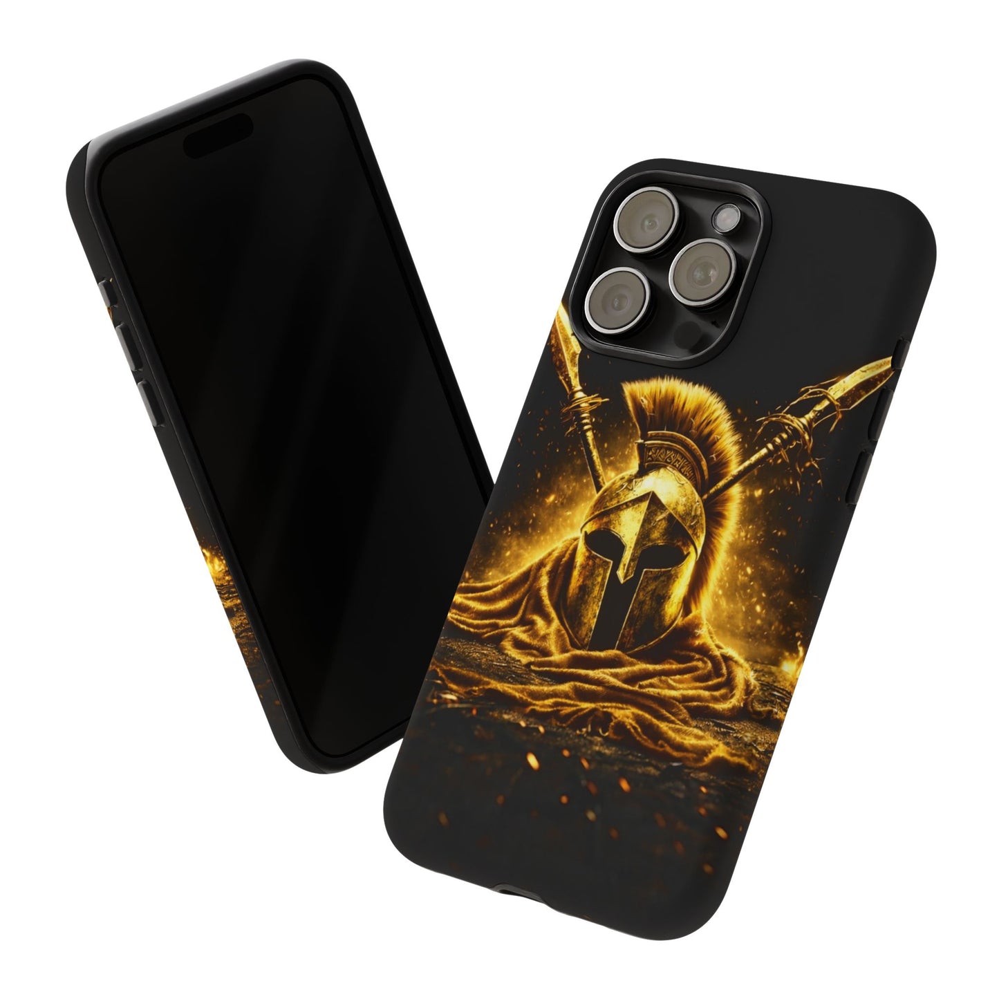Spartan Helmet Gold Phone Case - Tough Warrior Armor Phone Cover