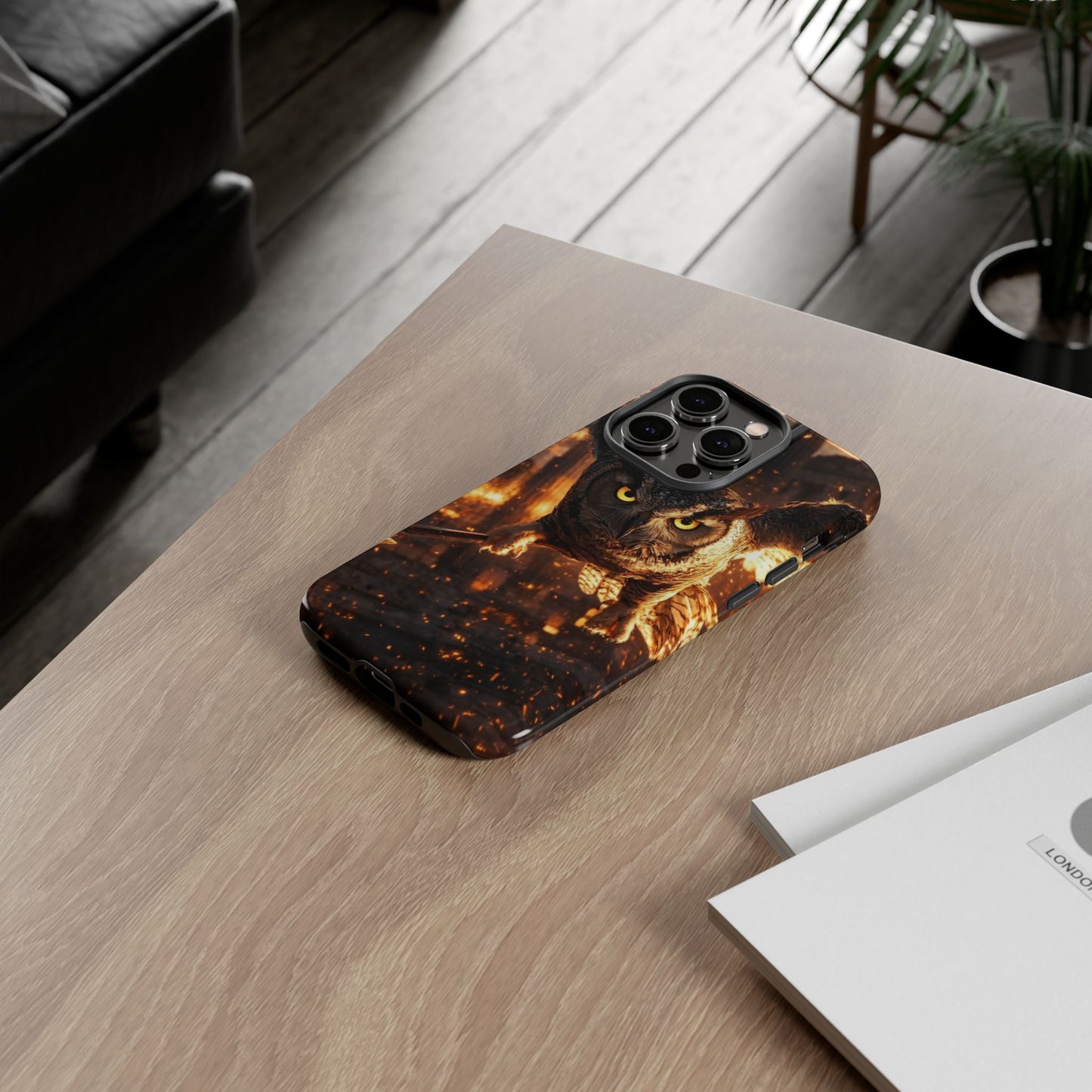 Owl in Flames Phone Case