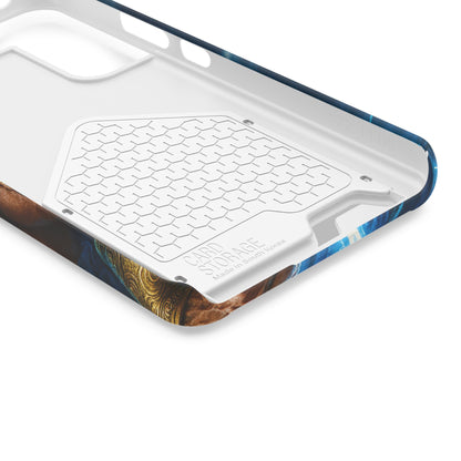 Zeus Lightning Phone Case with Card Holder — Mythic God Armor Design