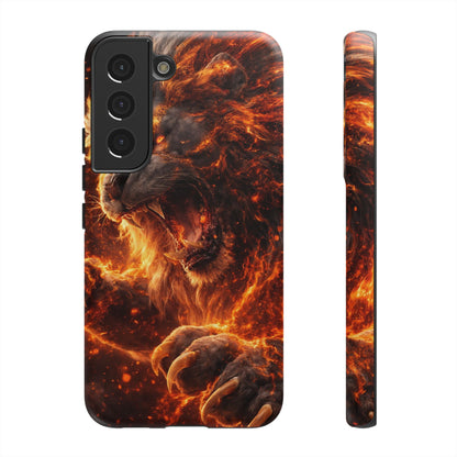 Fire Lion Phone Case — Fierce Flaming Lion Armor for Smartphones