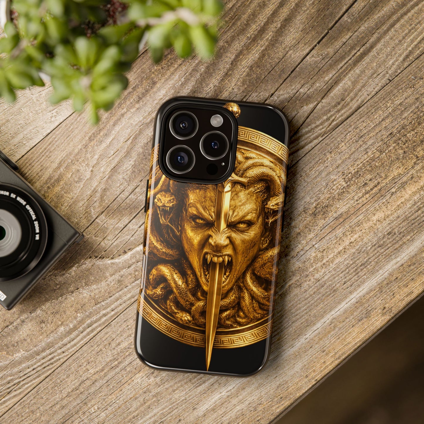 Phone Case — Gold Medusa Dagger Armor iPhone Cover