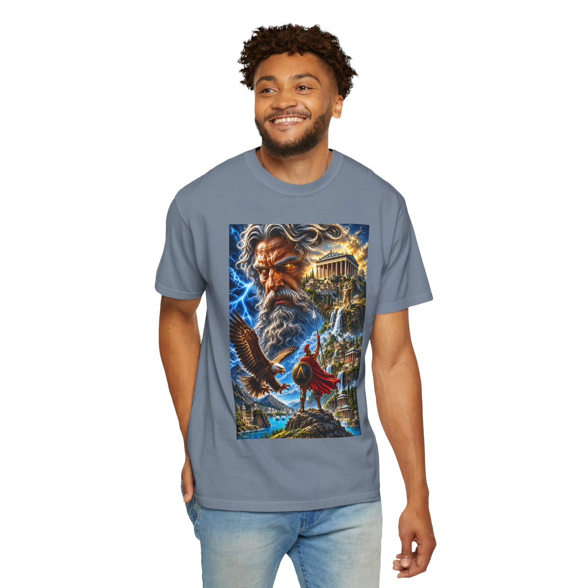Greek Mythology T-Shirt — Zeus Lightning God Design