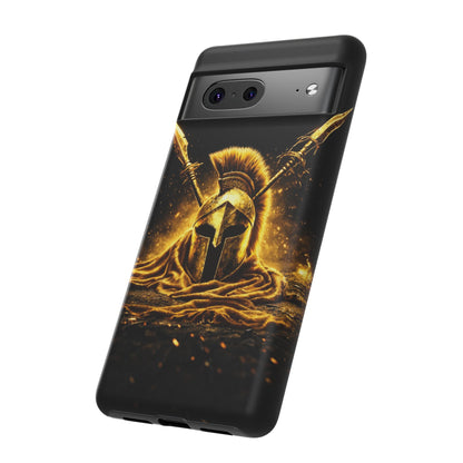 Spartan Helmet Gold Phone Case - Tough Warrior Armor Phone Cover