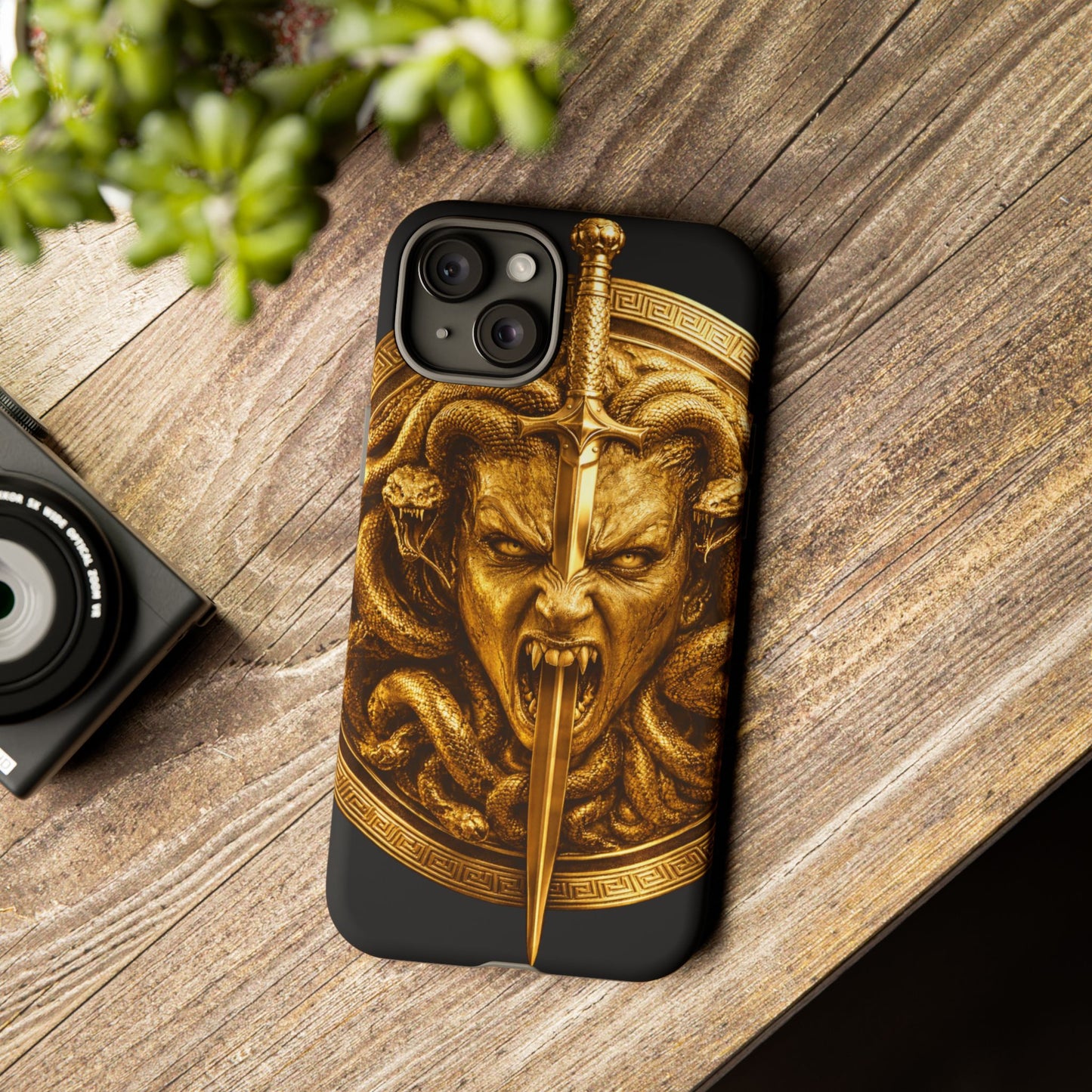 Phone Case — Gold Medusa Dagger Armor iPhone Cover