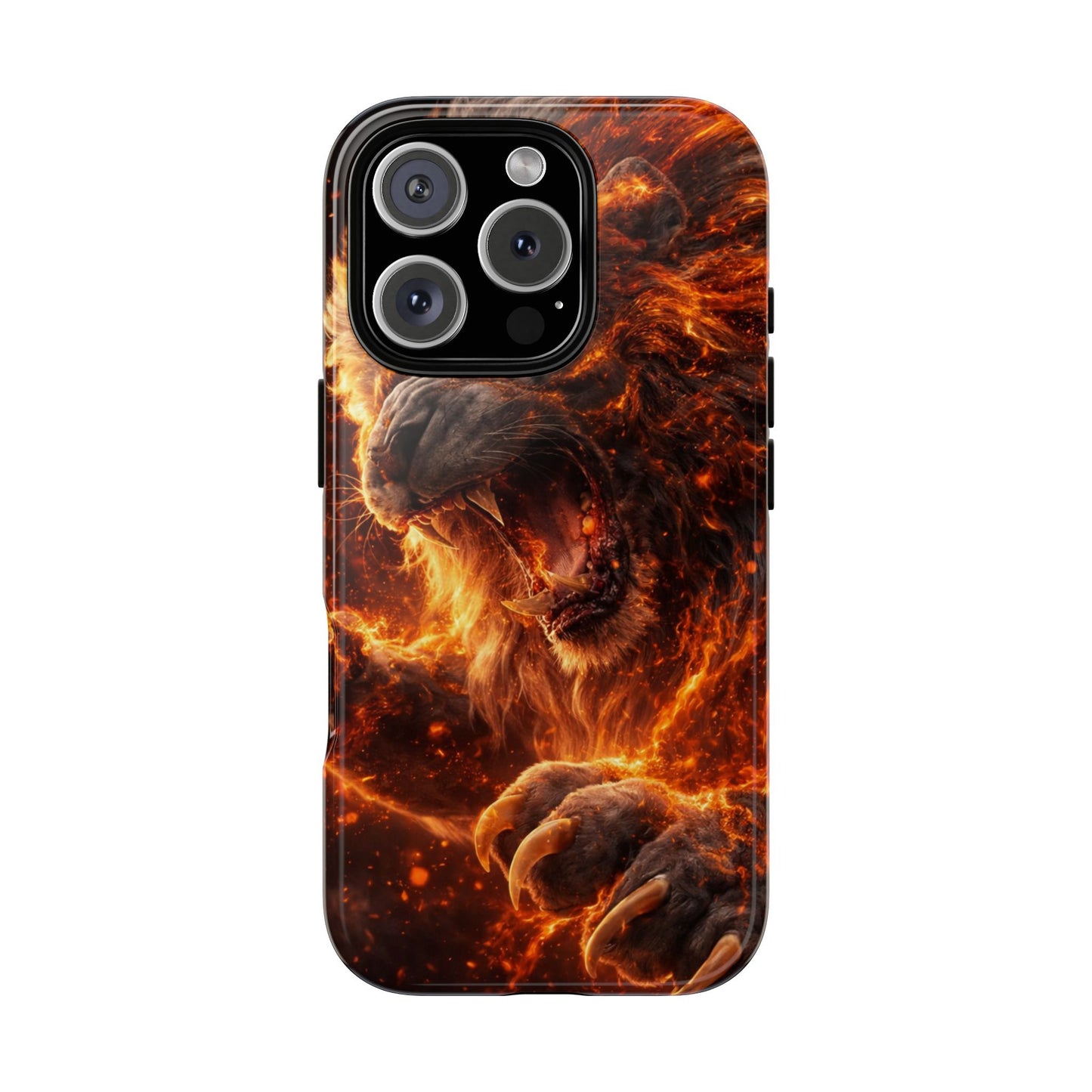 Fire Lion Phone Case — Fierce Flaming Lion Armor for Smartphones