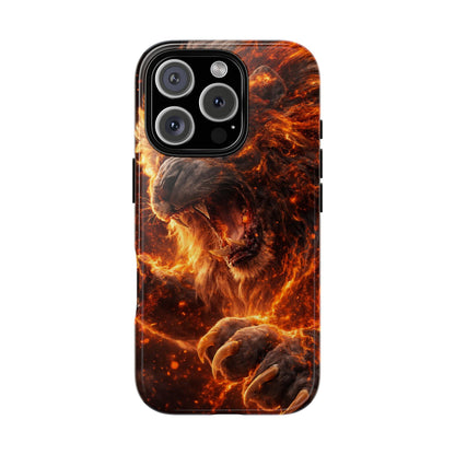 Fire Lion Phone Case — Fierce Flaming Lion Armor for Smartphones