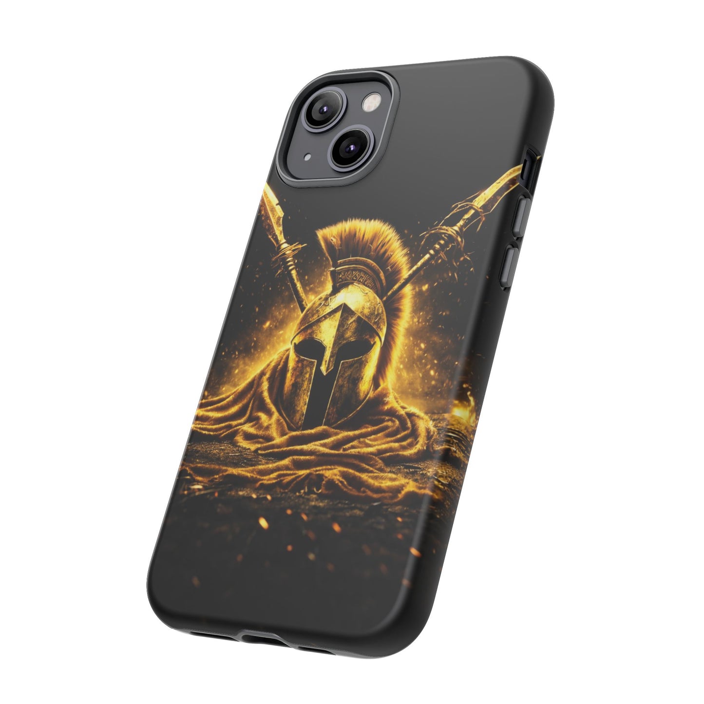 Spartan Helmet Gold Phone Case - Tough Warrior Armor Phone Cover