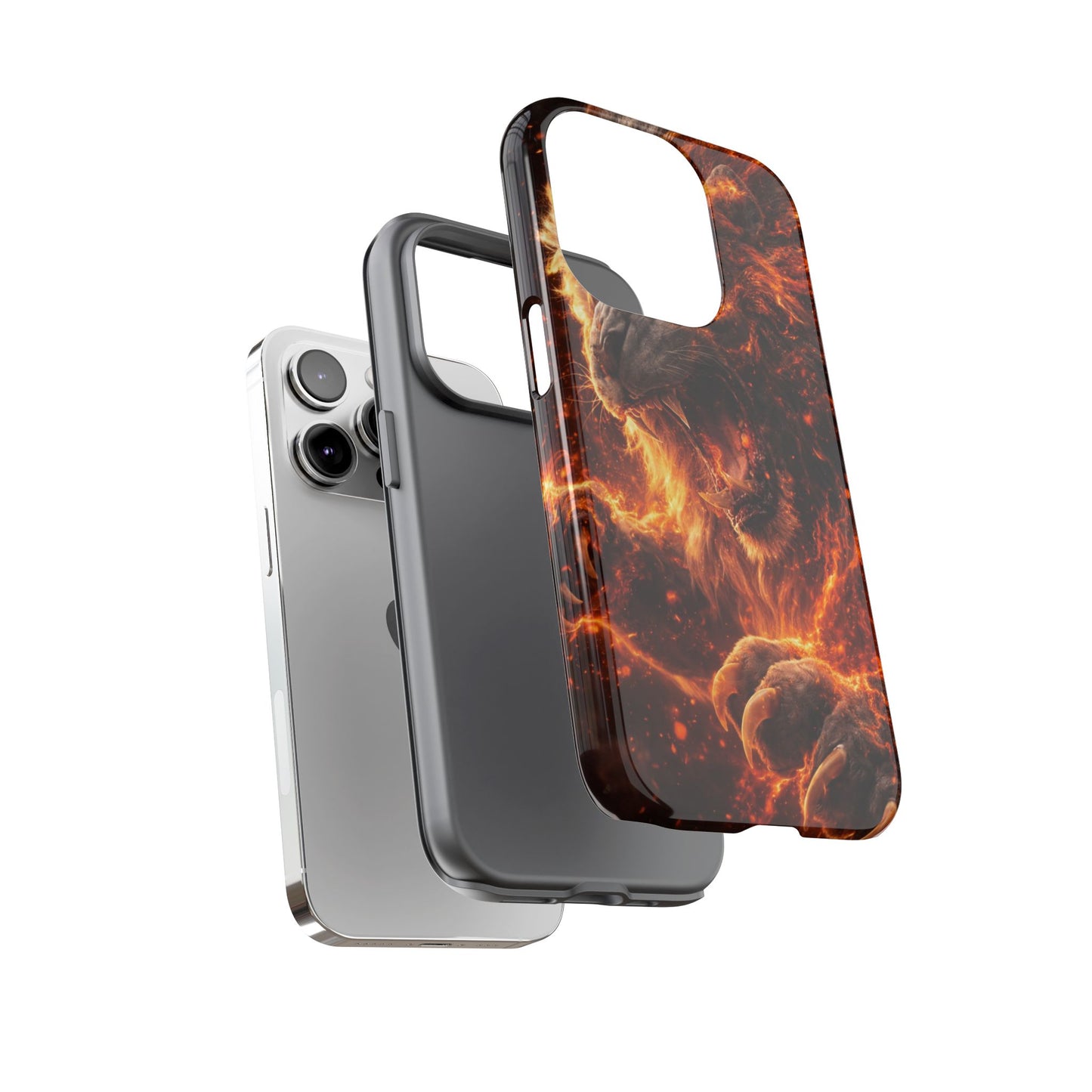 Fire Lion Phone Case — Fierce Flaming Lion Armor for Smartphones