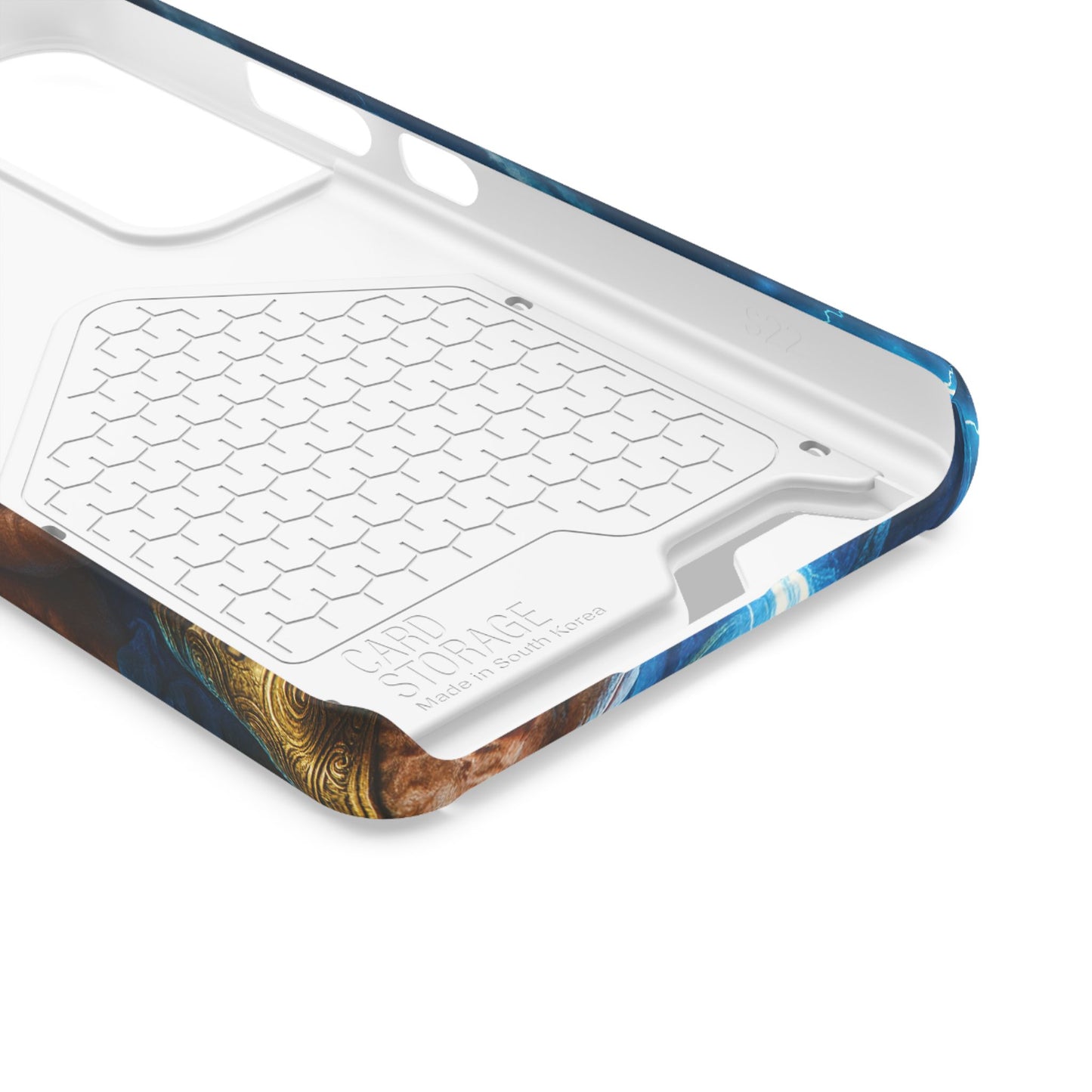 Zeus Lightning Phone Case with Card Holder — Mythic God Armor Design