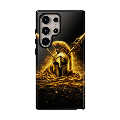 Spartan Helmet Gold Phone Case - Tough Warrior Armor Phone Cover
