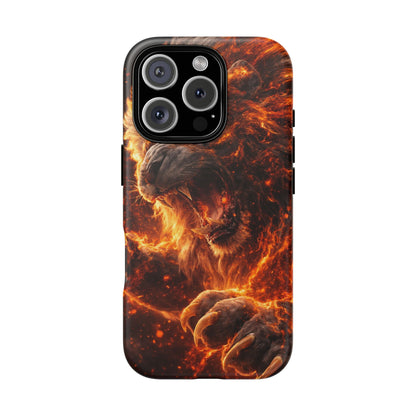 Fire Lion Phone Case — Fierce Flaming Lion Armor for Smartphones