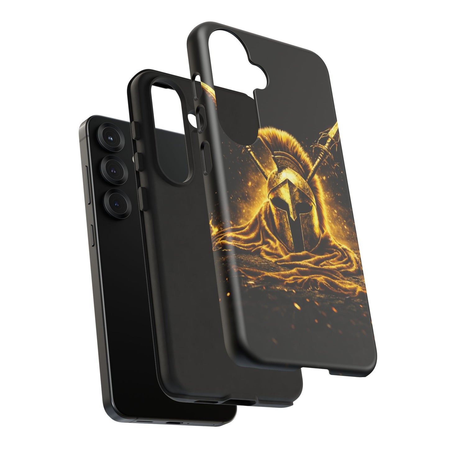 Spartan Helmet Gold Phone Case - Tough Warrior Armor Phone Cover