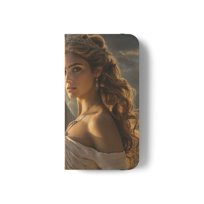 Roman Goddess Horse Portrait Flip Case — Vintage Mythic Phone Wallet