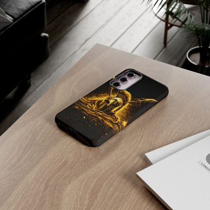 Spartan Helmet Gold Phone Case - Tough Warrior Armor Phone Cover